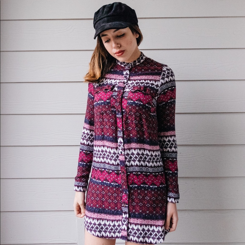 Long Sleeve Pattern Dress